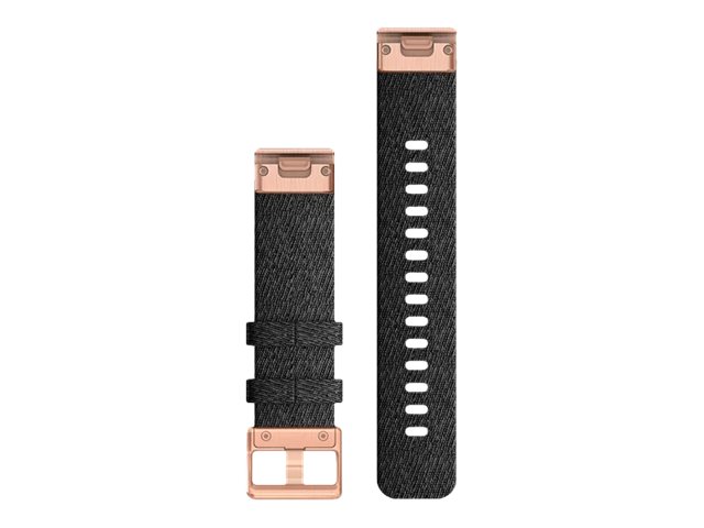 GARMIN QuickFit - Watch strap for smartwatch - Heathered black, parts in rose gold