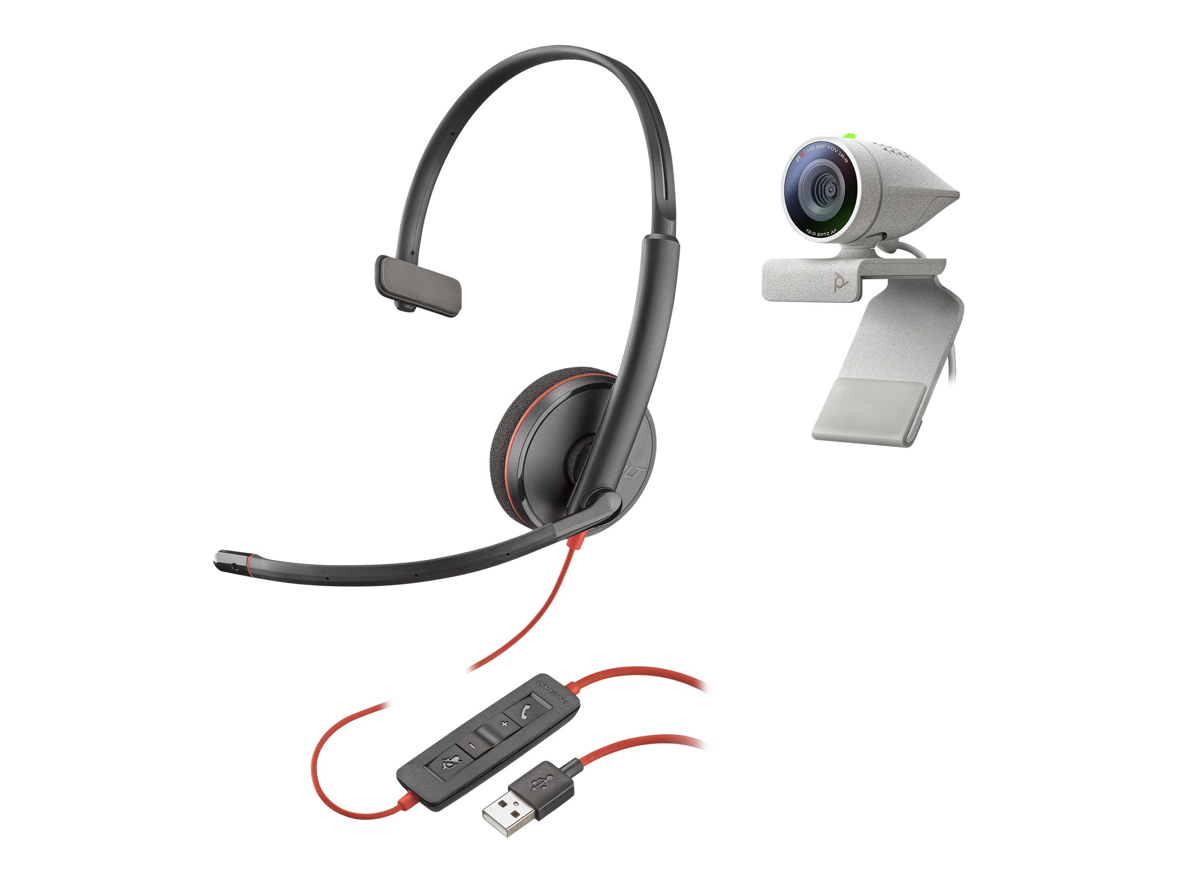 POLY Studio P5 Kit inkl. Blackwire 3210 Bundle Full-HD Webcam Studio P5 + USB Mono Headset BW 3210